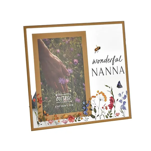 Portrait Photo Frame with Floral Design - Glass