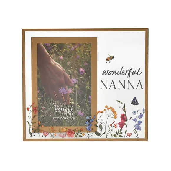 Portrait Photo Frame with Floral Design - Glass
