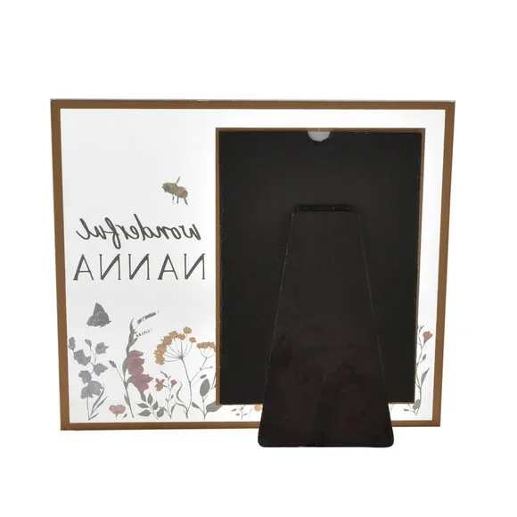 Portrait Photo Frame with Floral Design - Glass