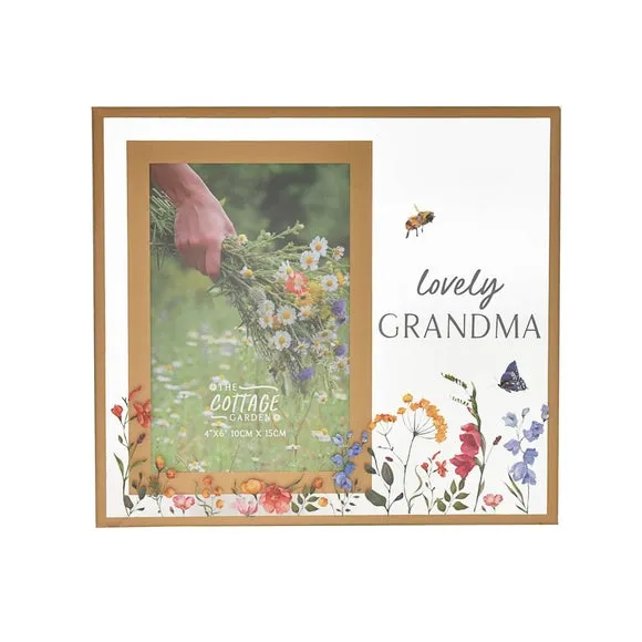 Portrait Photo Frame with Grandma Text - Glass