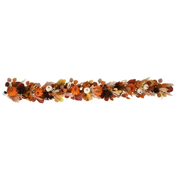 6ft Artificial Foliage Garland - Orange image