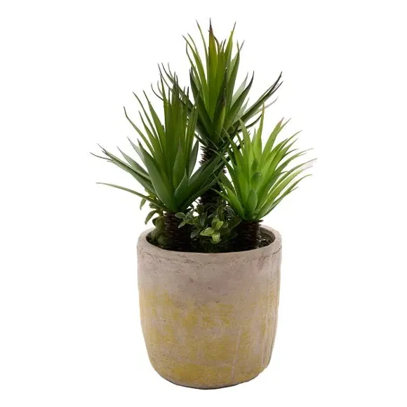 Artificial Palm & Succulents - Green, Stoneware image