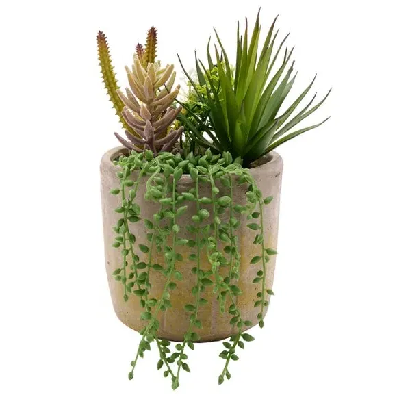 Artificial Trailing Succulents - Green, Stoneware image