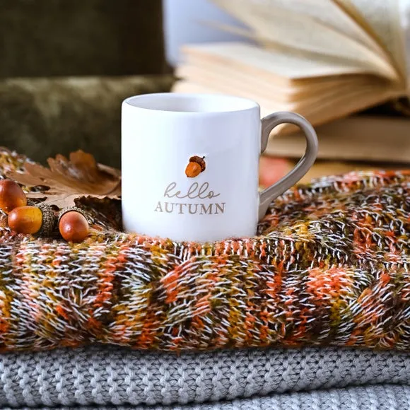 Ceramic Mug with Autumn Motif - White image