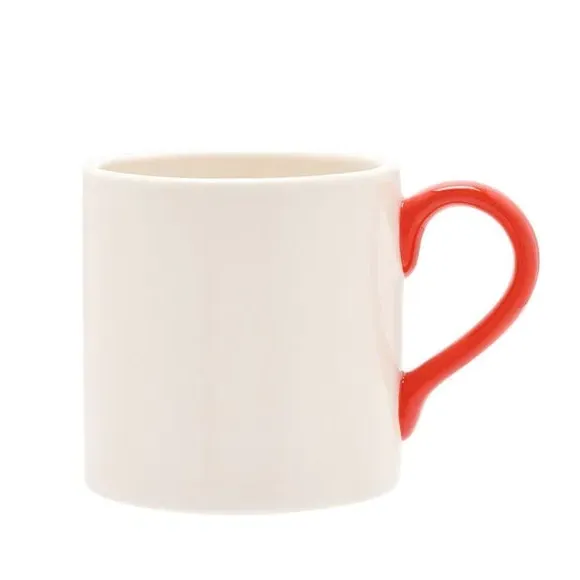 Ceramic Mug with Cosy Motif - White