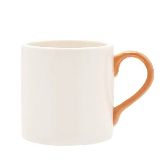 Ceramic Mug with Pumpkin Motif - White