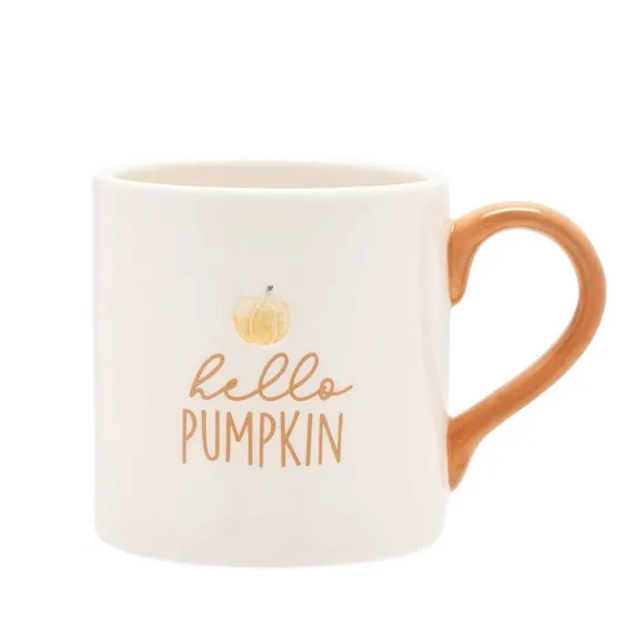 Ceramic Mug with Pumpkin Motif - White image
