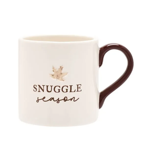 Ceramic Mug with Snuggle Season Motif - White