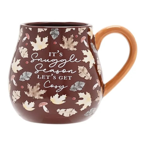 Large Ceramic Mug with Motif - Brown, Ceramic