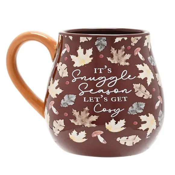 Large Ceramic Mug with Motif - Brown, Ceramic