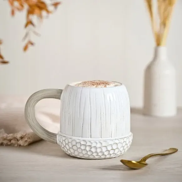 Set of 2 Acorn Mugs - White, Ceramic image