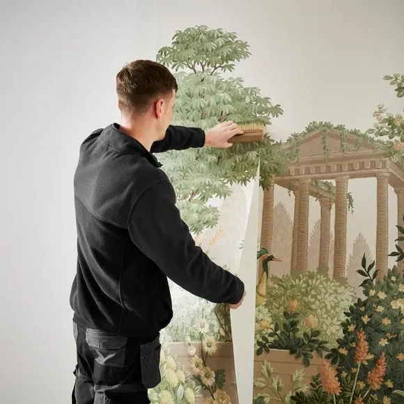 Landscape Garden Wall Mural - Green, Non-Woven