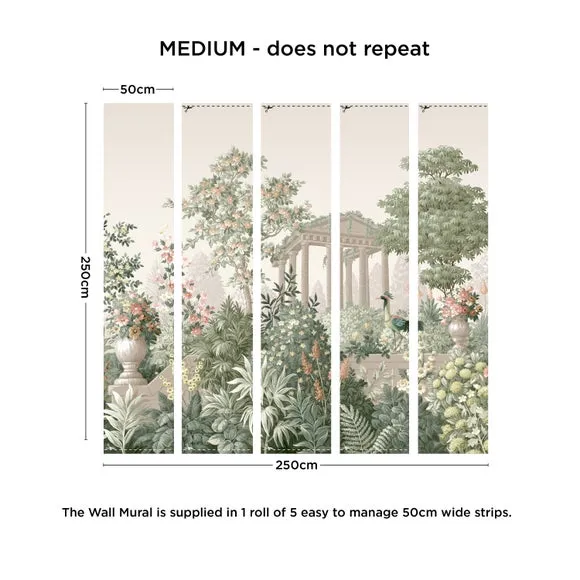 Landscape Garden Wall Mural - Green, Non-Woven