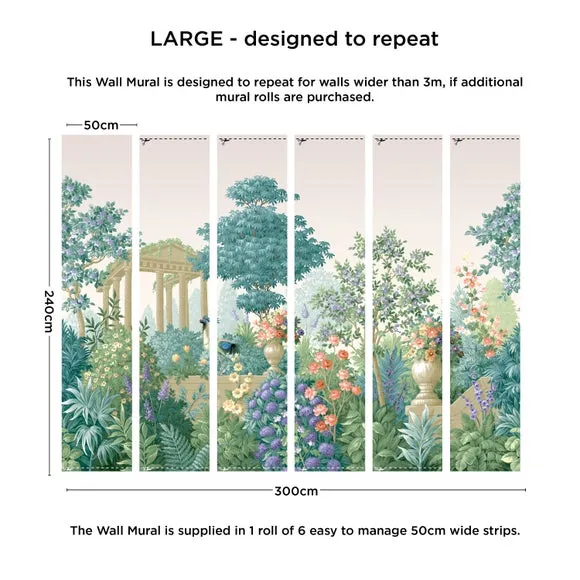 Landscape Garden Wall Mural - Natural, Non-Woven
