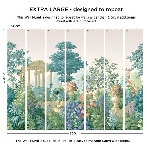 Landscape Garden Wall Mural - Natural, Non-Woven