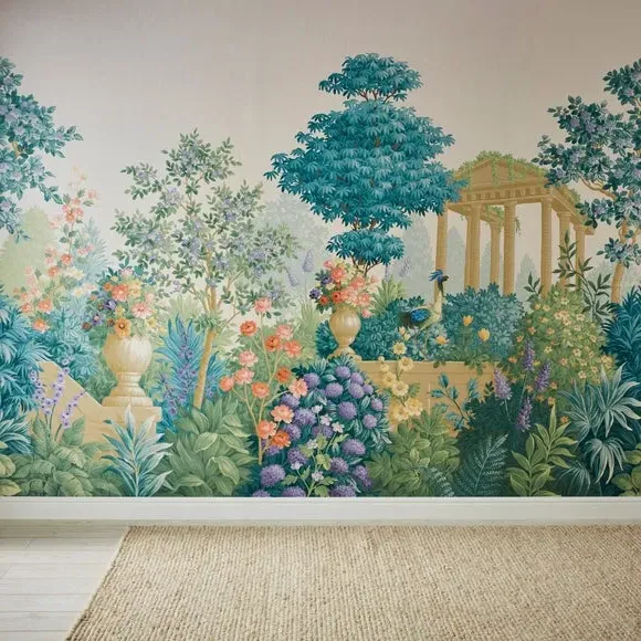 Landscape Garden Wall Mural - Natural, Non-Woven