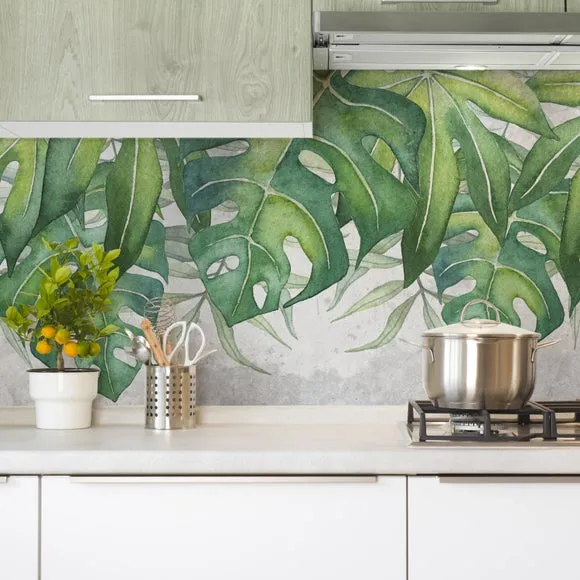 Palm Leaves Peel & Stick Wallpaper - Green image