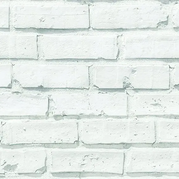 Self Adhesive Wall Film - White, Brick Pattern