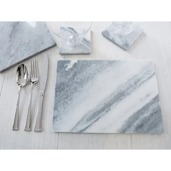 Set of 2 Placemats - White, Marble image