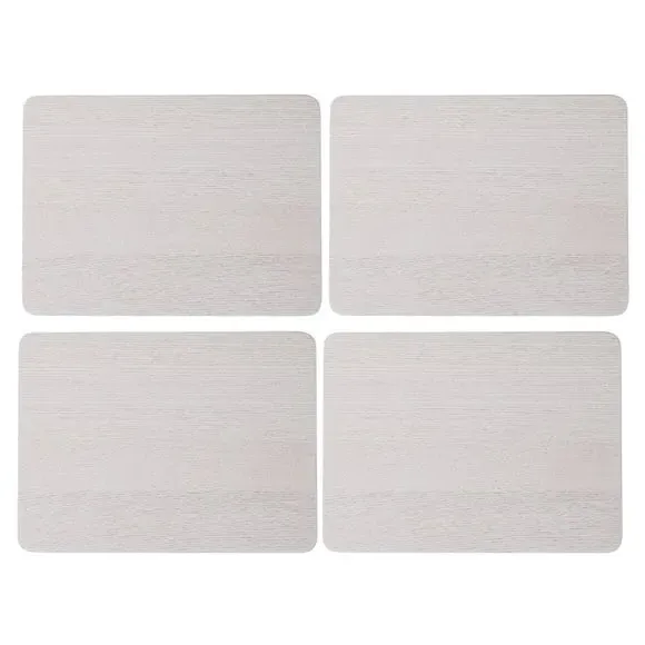 Set of 4 Placemats - Grey, Wood Veneer