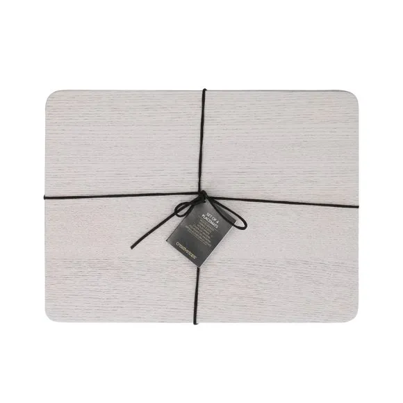 Set of 4 Placemats - Grey, Wood Veneer