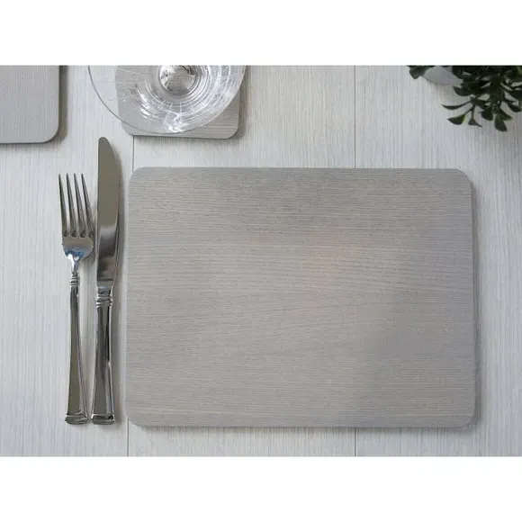 Set of 4 Placemats - Grey, Wood Veneer image