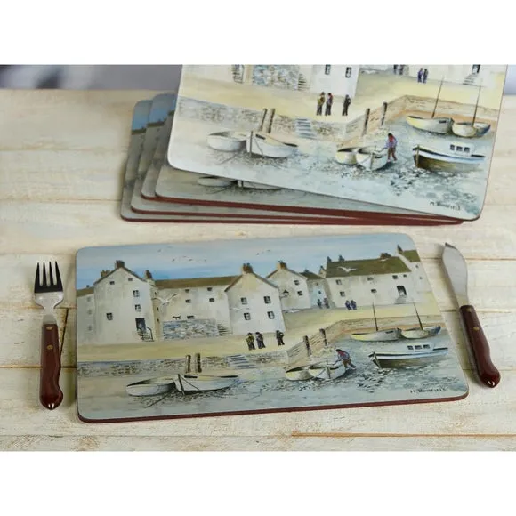 Set of 4 Placemats with Cork Backing - Natural