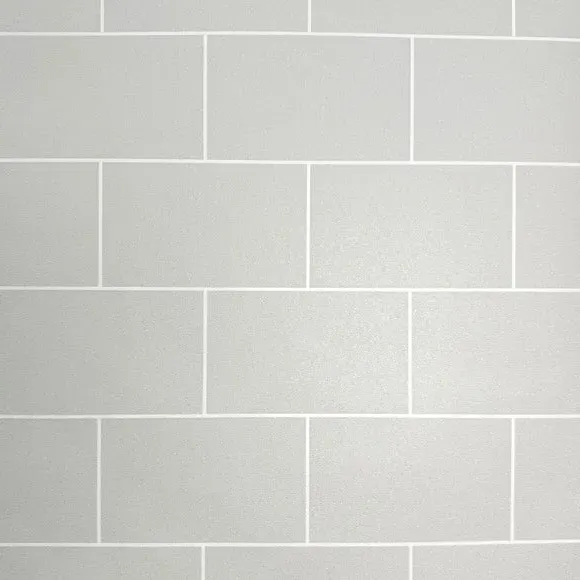 Brick Effect Wallpaper - Grey, Textured