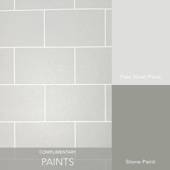 Brick Effect Wallpaper - Grey, Textured