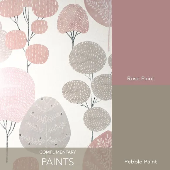 Forest Design Wallpaper - Blush, Textured