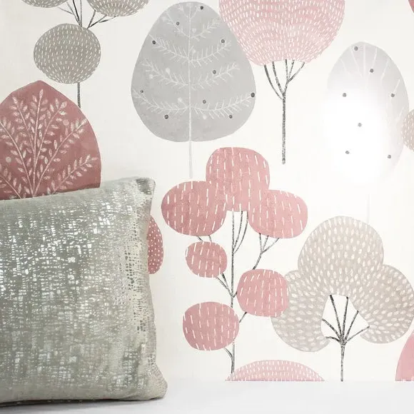 Forest Design Wallpaper - Blush, Textured