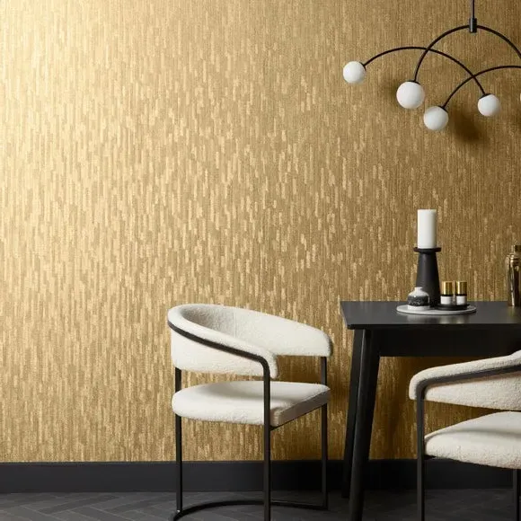 Leather Texture Wallpaper - Gold, Vinyl