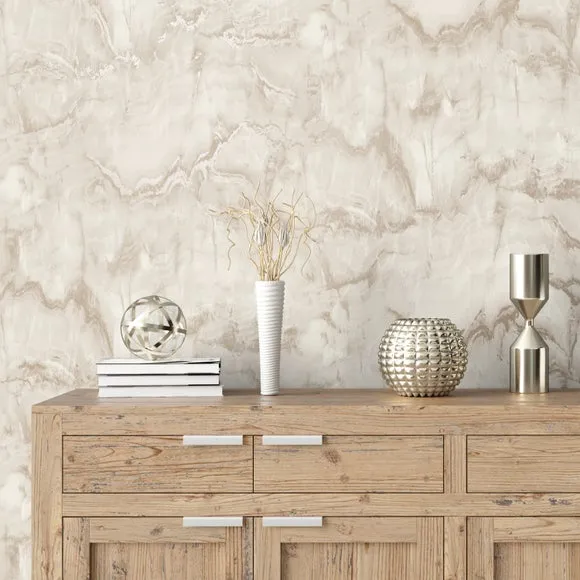 Marble Pattern Wallpaper - Gold, Metallic