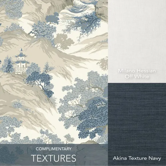 Oriental Landscape Wallpaper - Blue
