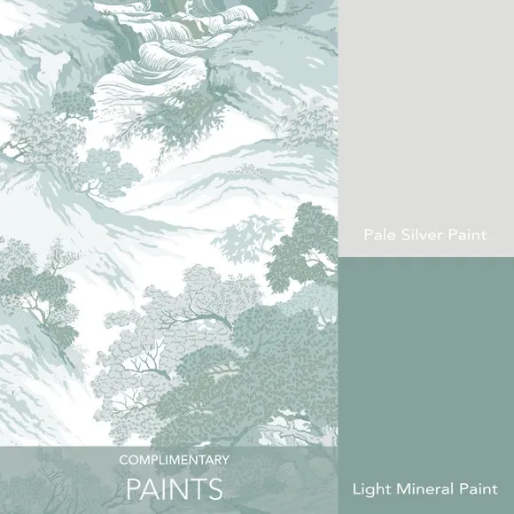 Oriental Landscape Wallpaper - Green