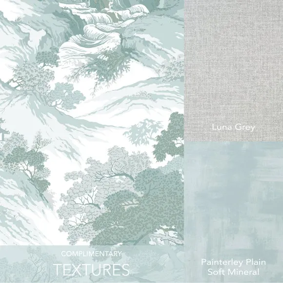 Oriental Landscape Wallpaper - Green