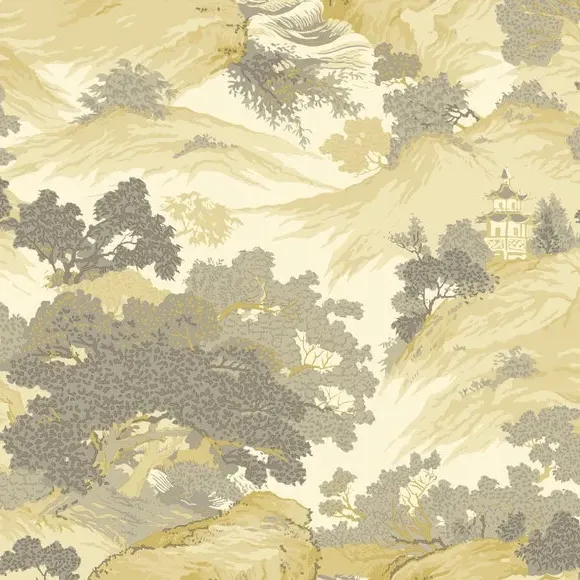 Oriental Landscape Wallpaper - Yellow