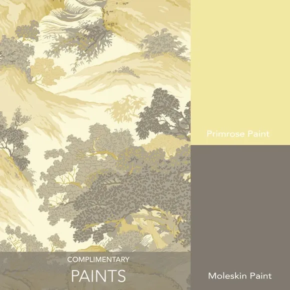 Oriental Landscape Wallpaper - Yellow