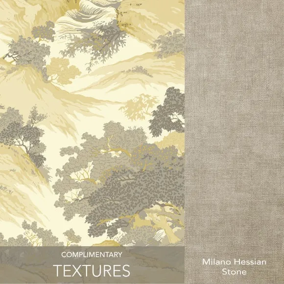 Oriental Landscape Wallpaper - Yellow