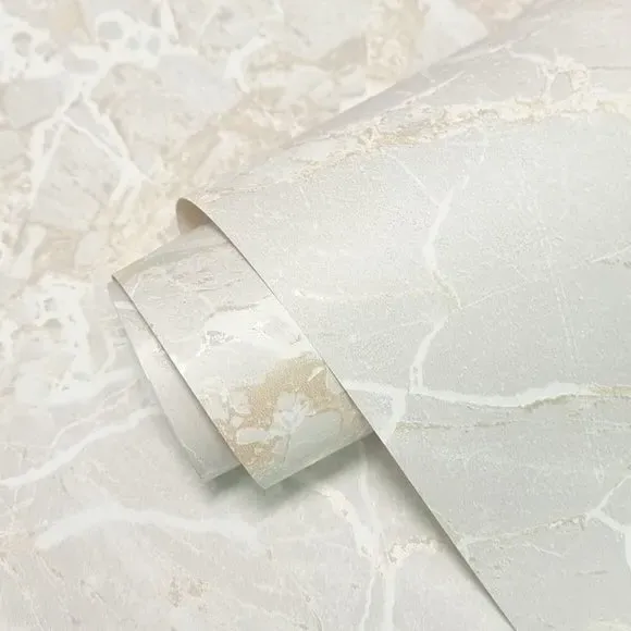Tactile Wallpaper with Marble Design - Natural