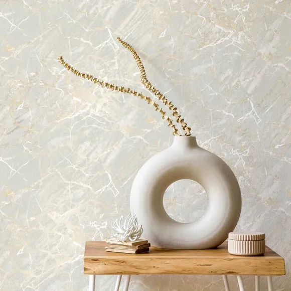 Tactile Wallpaper with Marble Design - Natural
