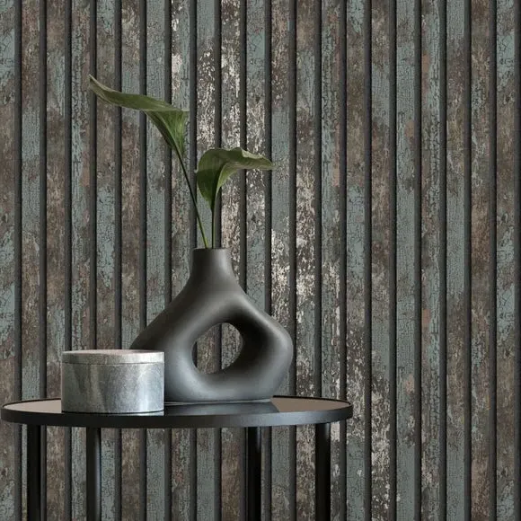 Tactile Wallpaper with Textured Finish - Teal