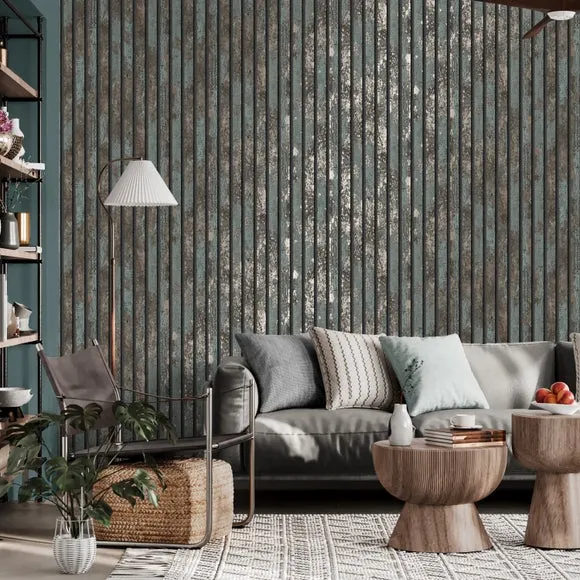 Tactile Wallpaper with Textured Finish - Teal