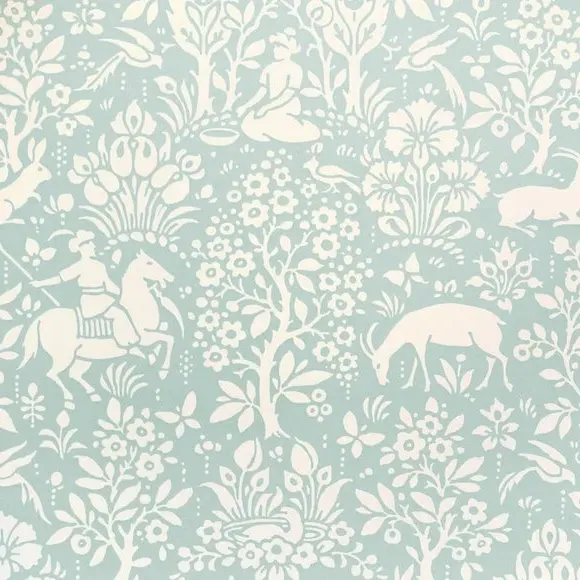 Woodland Wallpaper with Matt Finish - Duck Egg