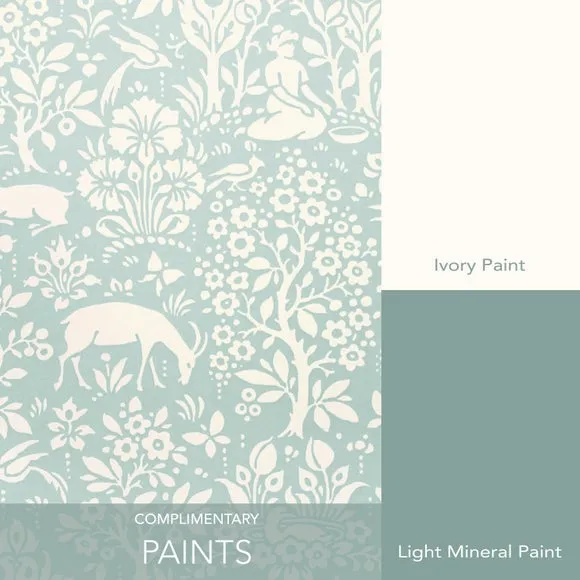 Woodland Wallpaper with Matt Finish - Duck Egg