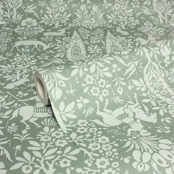 Woodland Wallpaper with Matt Finish - Green