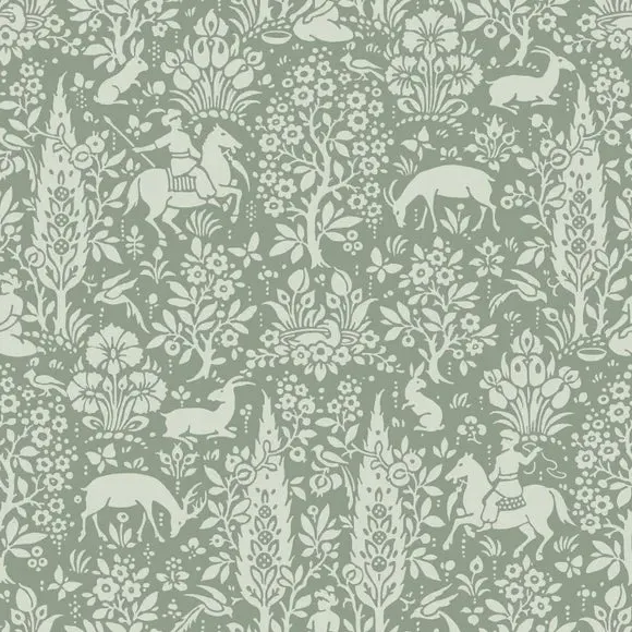 Woodland Wallpaper with Matt Finish - Green