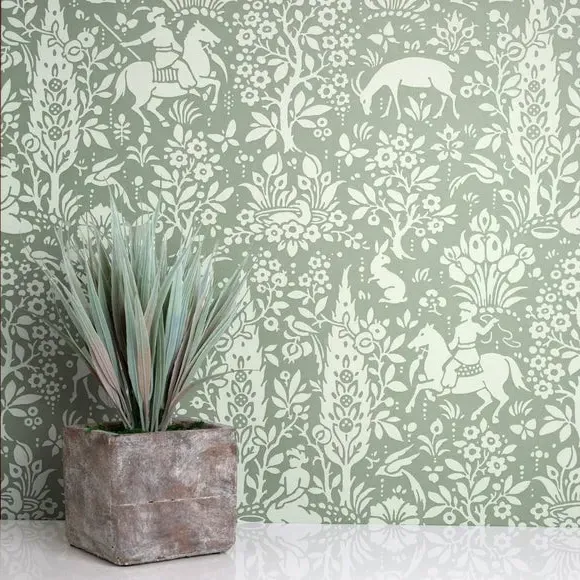 Woodland Wallpaper with Matt Finish - Green