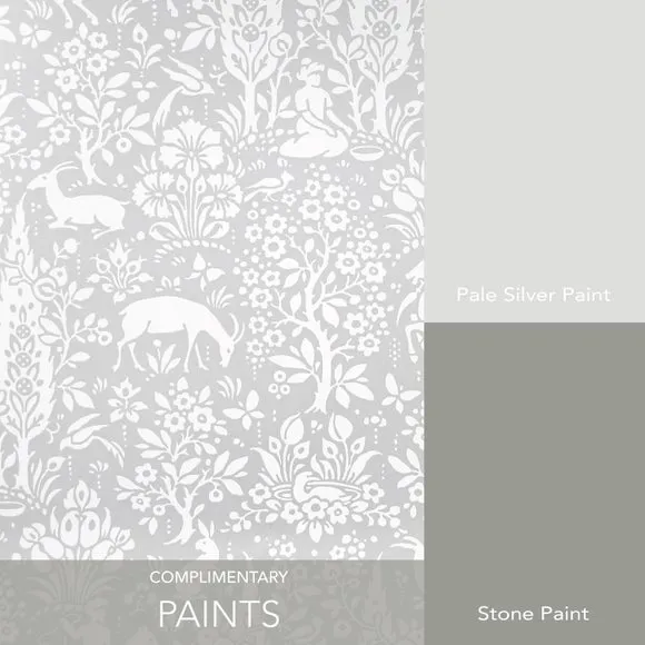 Woodland Wallpaper with Matt Finish - Grey