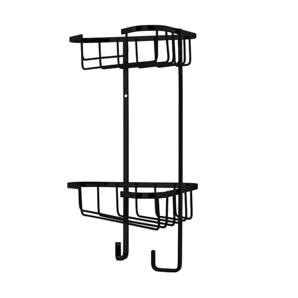 2-Tier Corner Caddy with Wall Mount - Black